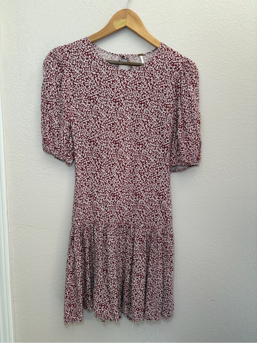 Free People Dancing In The Dark Mini Dress Pink Ditsy Floral Bohemian Dress S - Picture 3 of 15